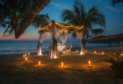 White Canopy Tent Near Coastline